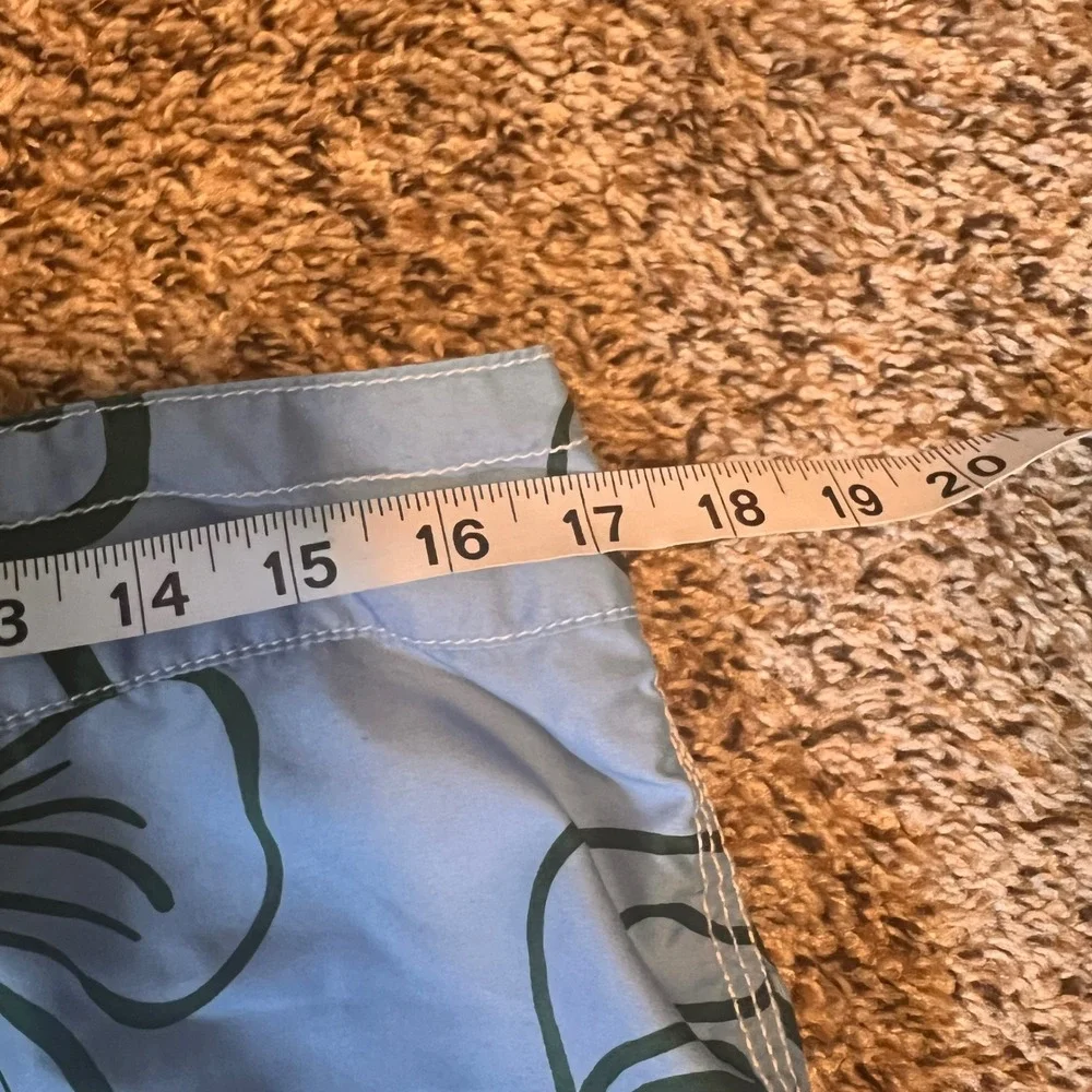 J. Crew Floral Swim Trunks Board Shorts‎ with Pocket Blue Green Mens Size 32